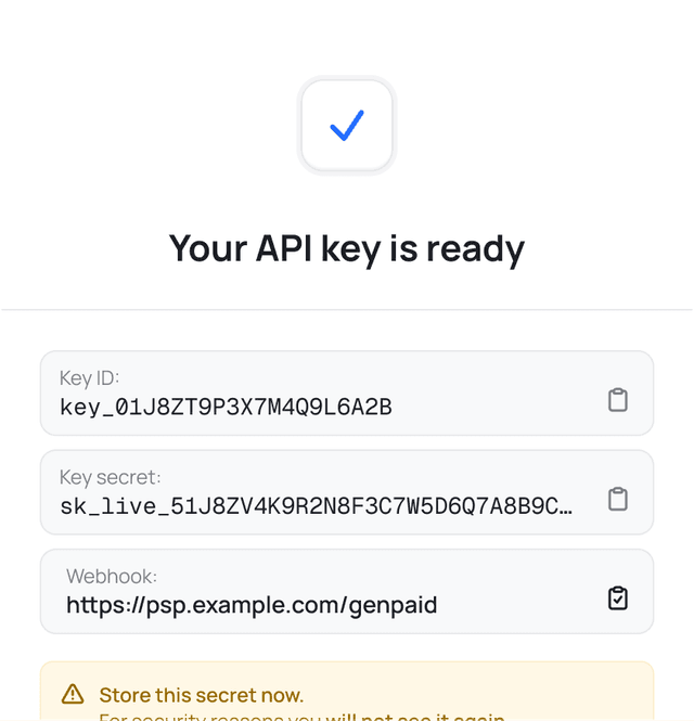 Genpaid api handling screenshot