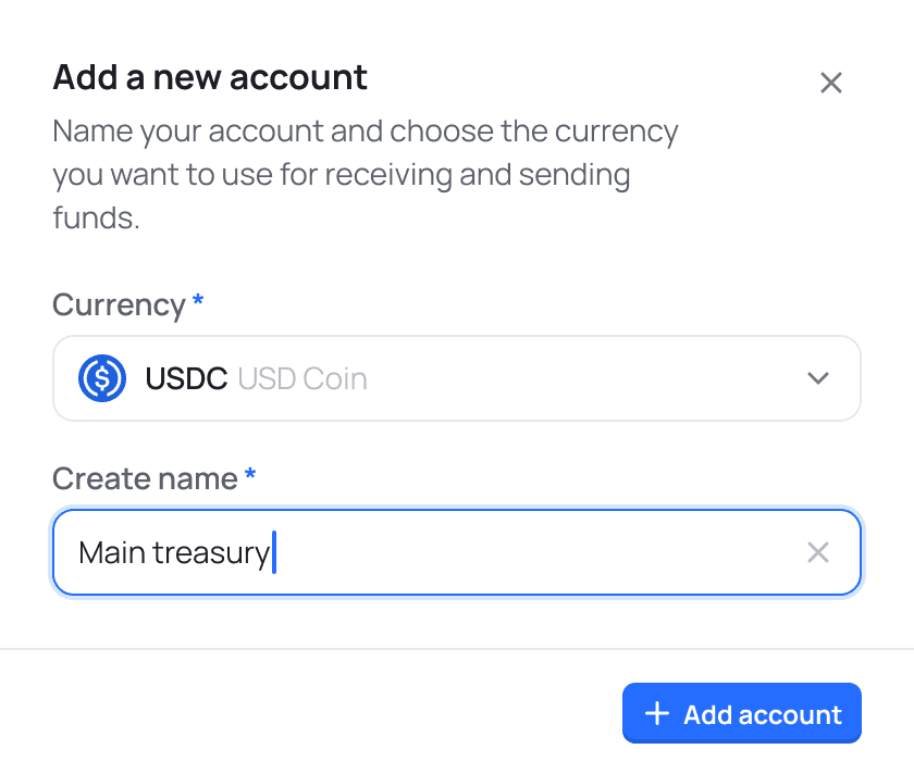 Adding accounts to your account screenshot