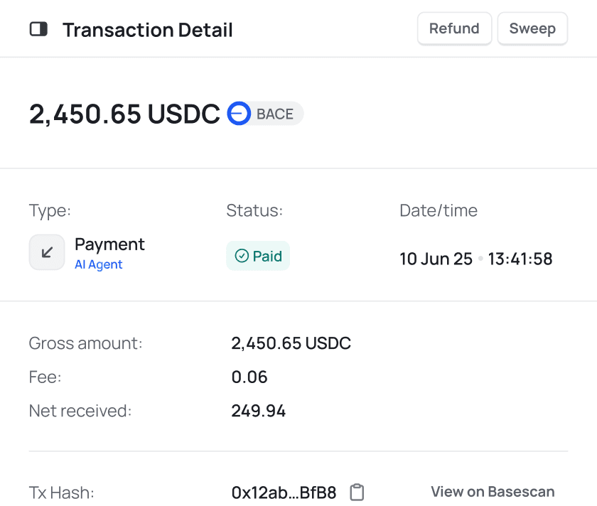 Transaction Details screenshot
